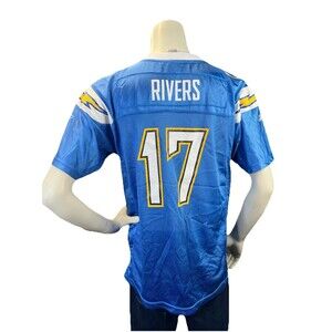 Phillip Rivers #17 NFL Reebok Onfield San Diego Chargers Blue Jersey XL (18-20)